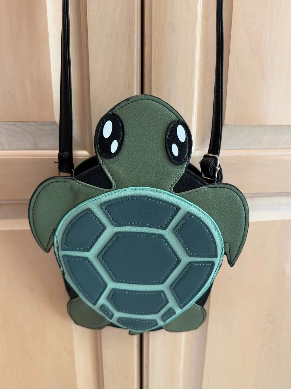 Turtle Crossbody Bag in Green & Brown